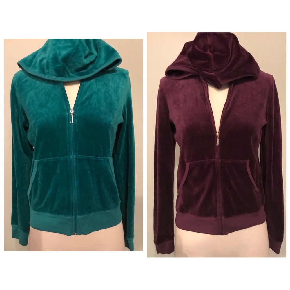 Juicy Couture Blue & Plum Velvet Jackets L & XL